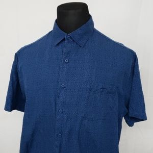 Nat Nast Silk S/S Button Down Shirt Blue